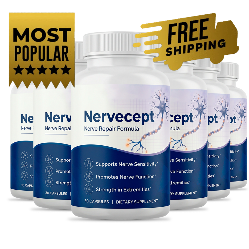 Nervecept 6 Bottles Complete Daily Wellness System Bundle